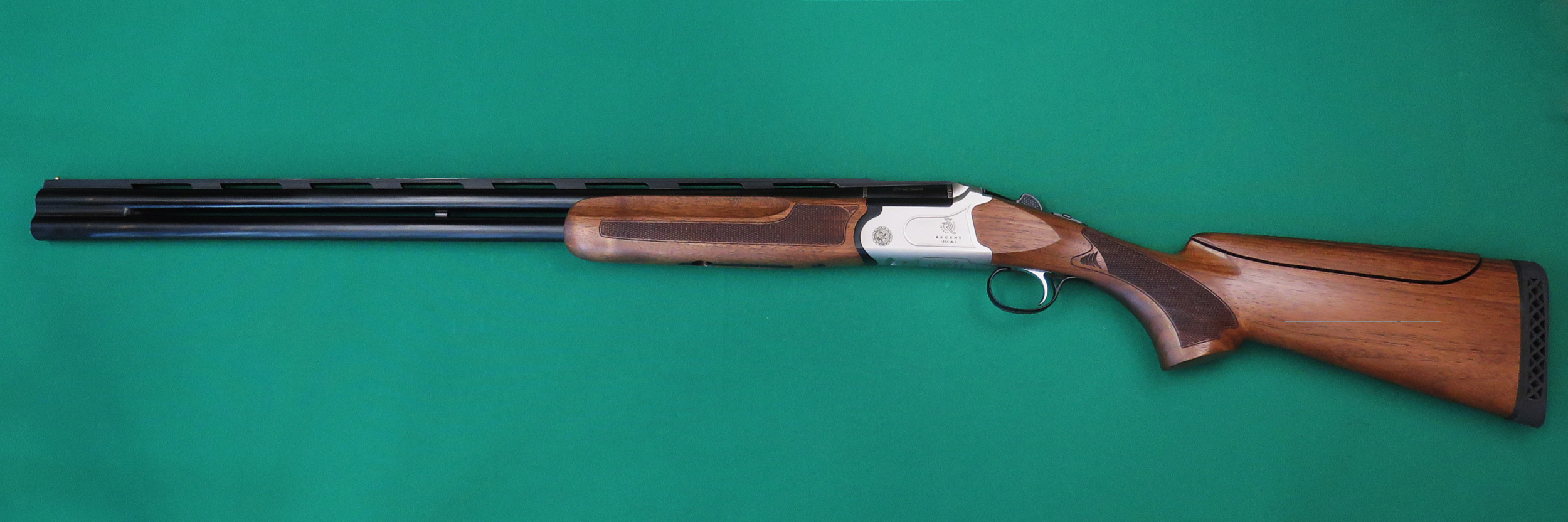Bockdoppelflinte Regent, Cal. 12/76 mit Stahlschrotbeschuss